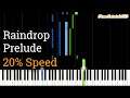 Chopin - Prelude Op. 28 No. 15: Raindrop (Slow Piano Tutorial) [20% Speed]