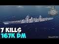 World of WarShips | Yoshino | 7 KILLS | 167K Damage - Replay Gameplay 4K 60 fps