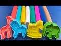 Learn 8 Colors Play Doh Modelling Clay With Wild Animals And Surprise!
