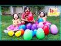 Giant Easter eggs Hunt in the backyard with Ryan Emma and Kate!!!