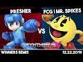 Presher (Megaman) vs FCG | Mr. Spikes (PacMan/Banjo) | Winners Semis | Synthwave #14