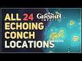 All 24 Echoing Conch Locations Genshin Impact
