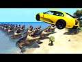 How to Jump 50 Alligators on a Car? - Beamng Drive Game