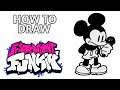 How To Draw Reanimated Suicide Mouse Friday Night Funkin' Step by Step