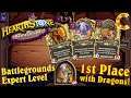 Hearthstone Battlegrounds Expert Level | 1st Place with Pure Dragons & Tarecgosa | Rating 6400