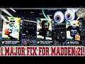 1 MAJOR FIX MADDEN FANS ARE REQUESTING FOR MADDEN 21 GAMEPLAY [MADDEN 20 ULTIMATE TEAM]