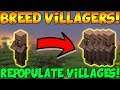 Minecraft Bedrock: Villager Breeding Guide! (EASY) Repopulate villages! Breed Villagers Xbox,PC,PS4