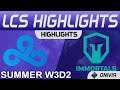 C9 vs IMT Highlights LCS Summer 2021 W3D2 Cloud9 vs Immortals by Onivia