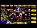 Free Fire 4th Anniversary Free Rewards Malayalam || Gaming with malayali bro