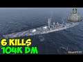 World of WarShips | Francesco Caracciolo | 6 KILLS | 104K Damage - Replay Gameplay 1080p 60 fps