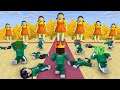 Monster School : SQUID GAME GREEN LIGHT RED LIGHT WITH 100 DOLLS - Sad Story - Minecraft Animation