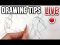 Drawing Tips - LIVE! ✏️🔴 (Warm-Up, Technique etc.)