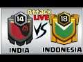 INDIA Vs INDONESIA LIVE CWL/Th12 Trophy Push Live/CWL Attack Live/coc live/Clash of clans Topic Live