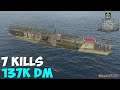 World of WarShips | Kaga | 6 KILLS | 137K Damage - Replay Gameplay 1080p 60 fps