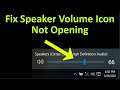 How To Fix Speaker Volume Icon Not Opening / Not Working Problem Windows 10