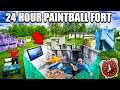 24 Hour FORT In ABANDONED PAINTBALL Field Challenge! Scary 😱