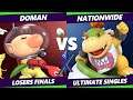 S@X 384 Online Losers Finals - NationWide (Bowser Jr.) Vs. Doman (Olimar) Smash Ultimate - SSBU