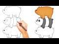 How to draw bears from We bare bears movie