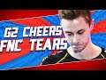 G2 CHEERS & FNC TEARS | WORLDS 2020 QUARTER FINALS FUNTAGE - League Of Legends