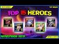 Best Heroes List on November 2021 - Empires & Puzzles |TOP HEROES|