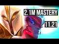 KAYLE vs YONE (MID) | 9/1/6, 2.1M mastery, Godlike | EUW Master | 11.21