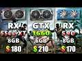 RX 5500 XT vs GTX 1660 vs RX 590 | PC Gameplay Benchmark Test