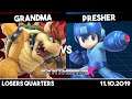 Grandma (Bowser) vs Presher (Megaman) | Losers Quarters | Synthwave X #9