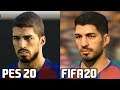 FIFA 20 vs PES 2020 - FC Barcelona Player Faces Comparison