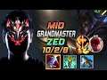 GrandMaster Zed MID vs Lee Sin - 천상계 미드 제드 템트리 룬 월식 정복자 ゼド Зед 影流之主 劫 - LOL KR 11.14