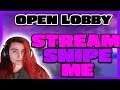 STREAM SNIPE ME // OPEN LOBBY // fortnite battle royale live now // 1300+ wins console player