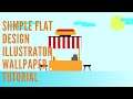 How to create a simple flat design wallpaper on Adobe Illustrator | Illustrator wallpaper tutorial