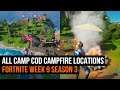 FORTNITE | All Camp Cod Campfire Locations | Week 9 Season 3