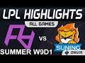 RA vs SN Highlights ALL GAMES LPL Summer Season 2021 W9D1 Rare Atom vs Suning by Onivia