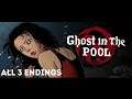 Ghost in the pool - Playthrough All 3 Endings (Japanese comic-style horror visual novel)