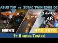 ASUS 3070 TUF VS ZOTAC 3070 TWIN EDGE OC Benchmark Testing FPS