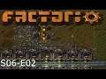 Factorio S06 E02, Automating iron mining begins, along with some biter deaths