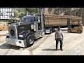 GTA 5 Real Life Mod #191 Kenworth W900 Hauling Wood From The Lumber Yard To A Construction Site