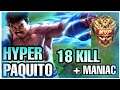 PAQUITO HYPER CARRY KDA (18/1/0) | DEADLY COMBO | PAQUITO GAMEPLAY | MOBILE LEGENDS