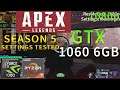 Apex Legends Season 5 | GTX 1060 | Ryzen 7 3700x | High & Low Settings Tested | 1080p