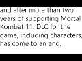 Comments RE: the End of MK11