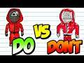 EASY SQUID GAME DRAWING TUTORIAL - DO VS DON'T - How to Draw Red Guard