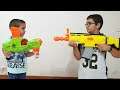 Berat ile Buğra Nerf Savaşı Yaptı. Nerf War Fun Kids Video