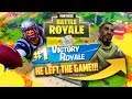 HE LEFT THE GAME OVER A BLUE TAC! | Fortnite Squads | Intense Gameplay and Funny Clip!