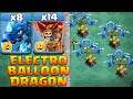 No Base Can Defend Electro Dragon Attack ! 8 Electro Dragon + 14 Balloon - Easy Th14 Attack Strategy
