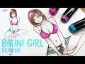 How to draw Bikini Girl | Manga Style | sketching | anime character | ep-327