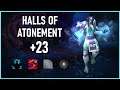 Halls of Atonement +23 - Enhancement Shaman POV | World of Warcraft | Waves