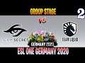 Secret vs Liquid Game 2 | Bo3 | Group Stage ESL ONE Germany 2020 | DOTA 2 LIVE