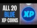 All 20 Blue XP Coins Locations WEEK 1-8 - Fortnite
