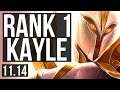 KAYLE vs QIYANA (MID) (DEFEAT) | Rank 1 Kayle | TR Challenger | v11.14