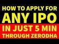 How to Apply For Any IPO Through Zerodha in Hindi